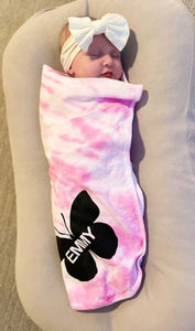 Custom tie dye swaddle