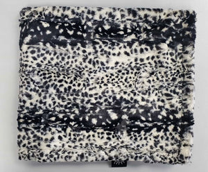 Black and white spotted minky blanket