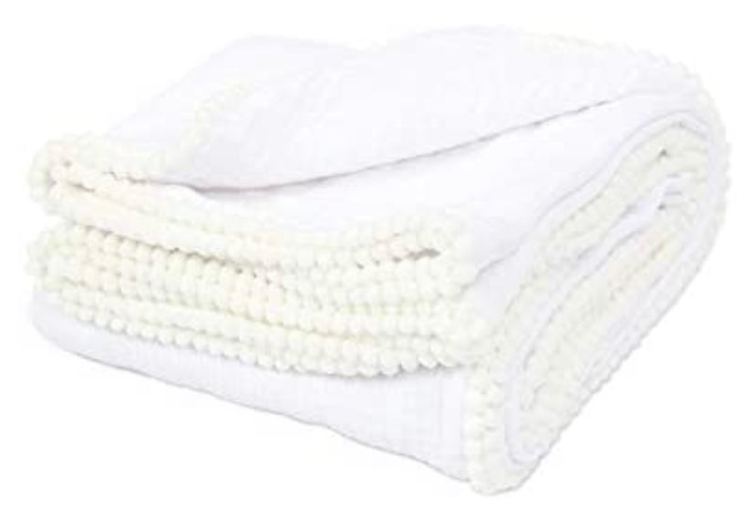 Oversized Muslim Pom Trim Swaddle