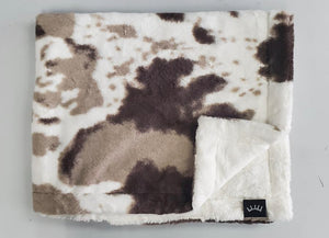 Brown spotted minky blanket