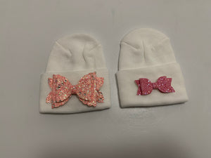 Oversized butterfly and mini bow hospital hat