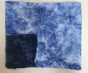 Jean blue tie dye minky blanket