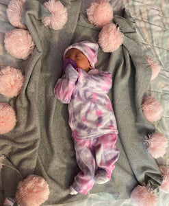 Pink pom pom blanket