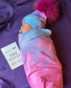 Personalized Tie Dye Swaddle Set