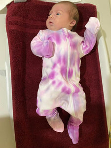 Tie dye zip up onesie