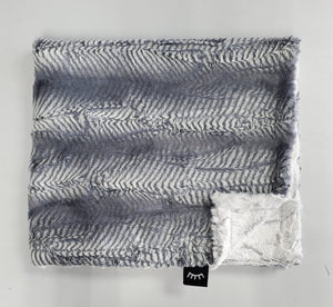 Gray striped minky blanket