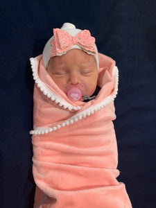 Baby pink velour swaddle