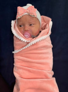 Baby pink velour swaddle